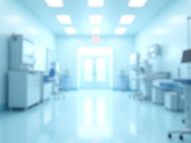 Clean, sterile medical examination room, perfectly organized and spotless, ready for patients. Focus on hygiene.